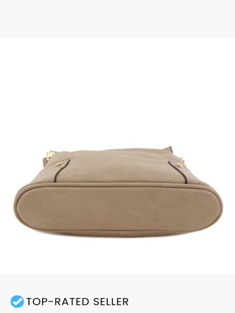 Triple Zip Pocket Large Crossbody Bag Sling Shoulder Faux Leather Vegan